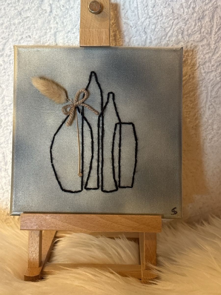 Tutte le decorazioni: Tableau brodé sur toile décor vase – Nuovo (secondo la descrizione) da Ste-Croix venduto da choupy60 1