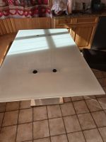 Esstisch Glas Weiss Gestell  160x90cm guter Zustand