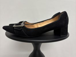 Elegante Tod's Wildleder Pumps blau 36.5 Cube Bikini Buckle