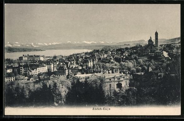 Cartoline postali: Zürich-Enge, Stadtansicht mit den schne – Usato da Berlin venduto da bartko-reher