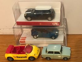4x Autos u.a. Herpa Busch