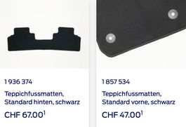 Auto Teppiche 'Ford Tourneo Courier 2018+' NEU!