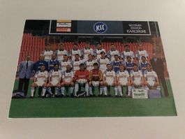 Karte KSC Karlsruhe 1995/96. Mit Knup. Ohne Unterschriften