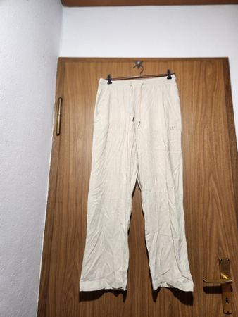 Pantalon d'été Ted Lapidus beige 80% viscose 20% lin S/M
