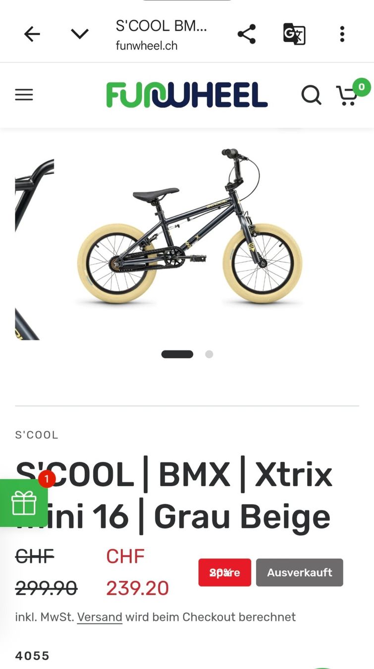 Velos: Kindervelo BMX 16 Zoll – Neu und originalverpackt aus Birrwil von Manntra 7