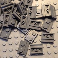 Lego 16x Platte 1x2 mit Führungsschiene(32028)dunkelgrau