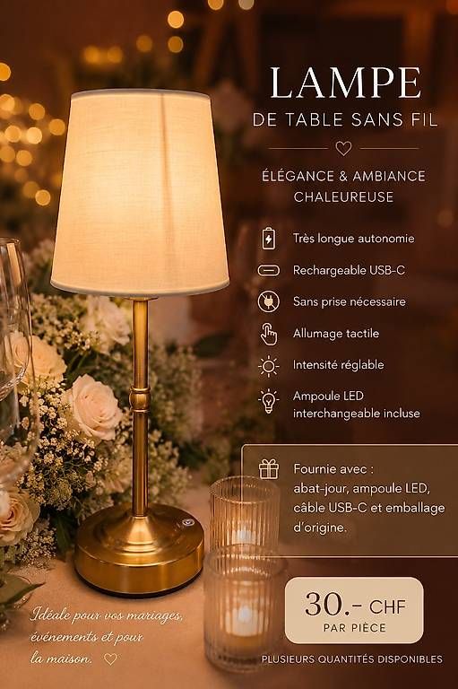 Lampade: Lampes de table Led sans fil – Nuovo e nell'imballaggio originale da Fétigny venduto da MilkyChocoWay