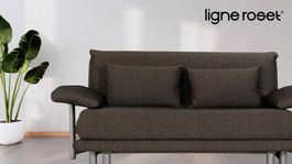 Ligne Roset canapé-lit Multy tissu sommier lattes bon état