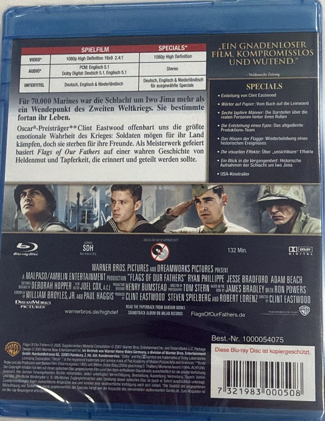 Tutti i DVDs: FLAGS OF OUR FATHERS BLU-RAY – Nuovo e nell'imballaggio originale da Zürich venduto da freioccasionen 1