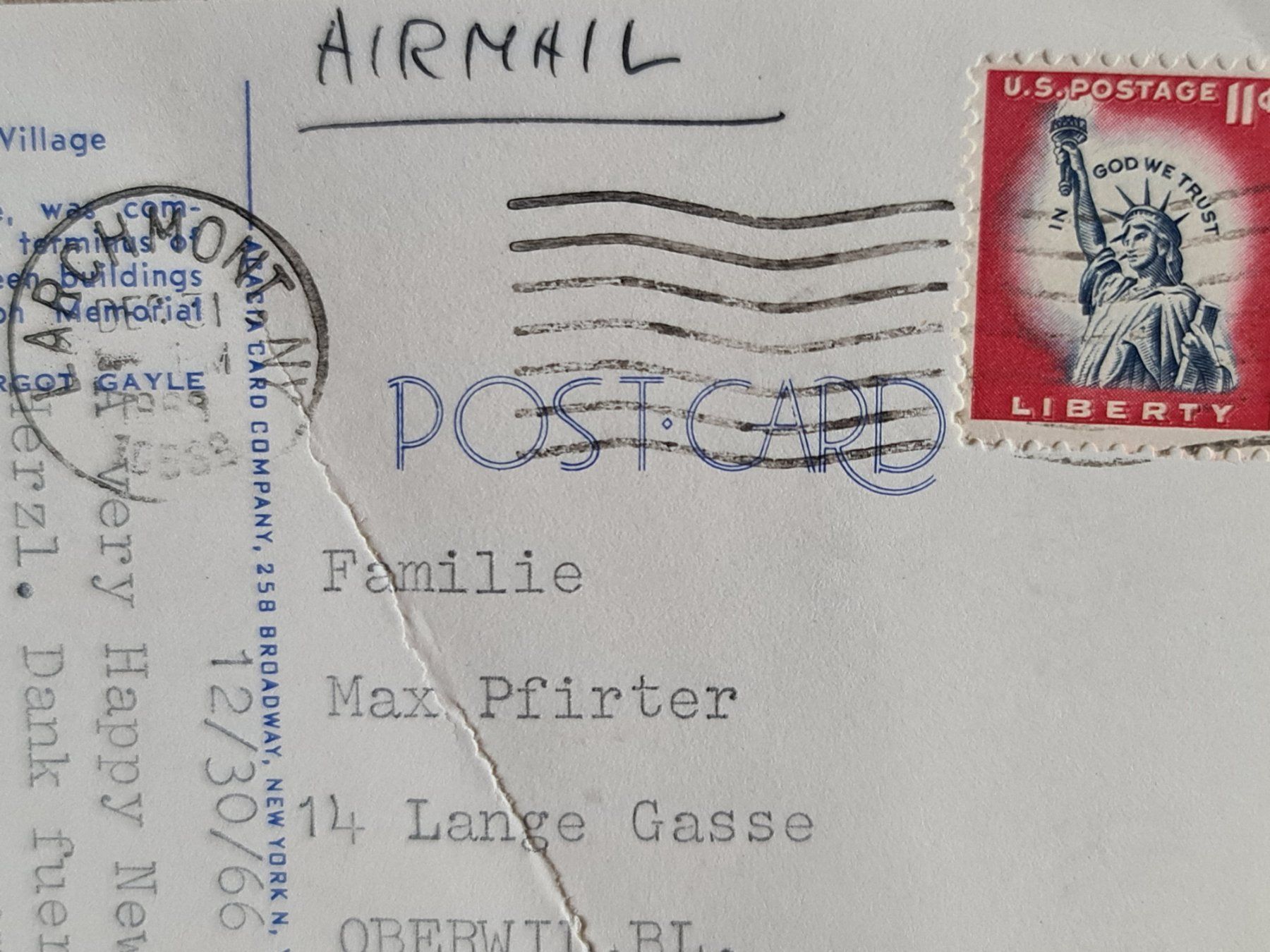 Cartoline postali: Ansichtskarte Washington USA 1969 – Usato da Dintikon venduto da Vexi 1