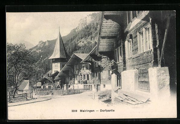 Cartoline postali: AK Meiringen, Dorfpartie – Usato da Berlin venduto da bartko-reher