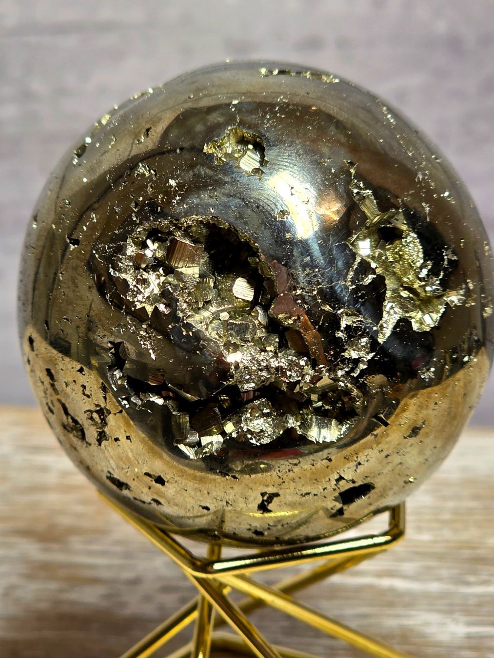 Minerali & Pietre curative: Top HQ Pyrit Kugel E 53mm 342g – Nuovo e nell'imballaggio originale da Matzingen venduto da Shay_Crystalz 1