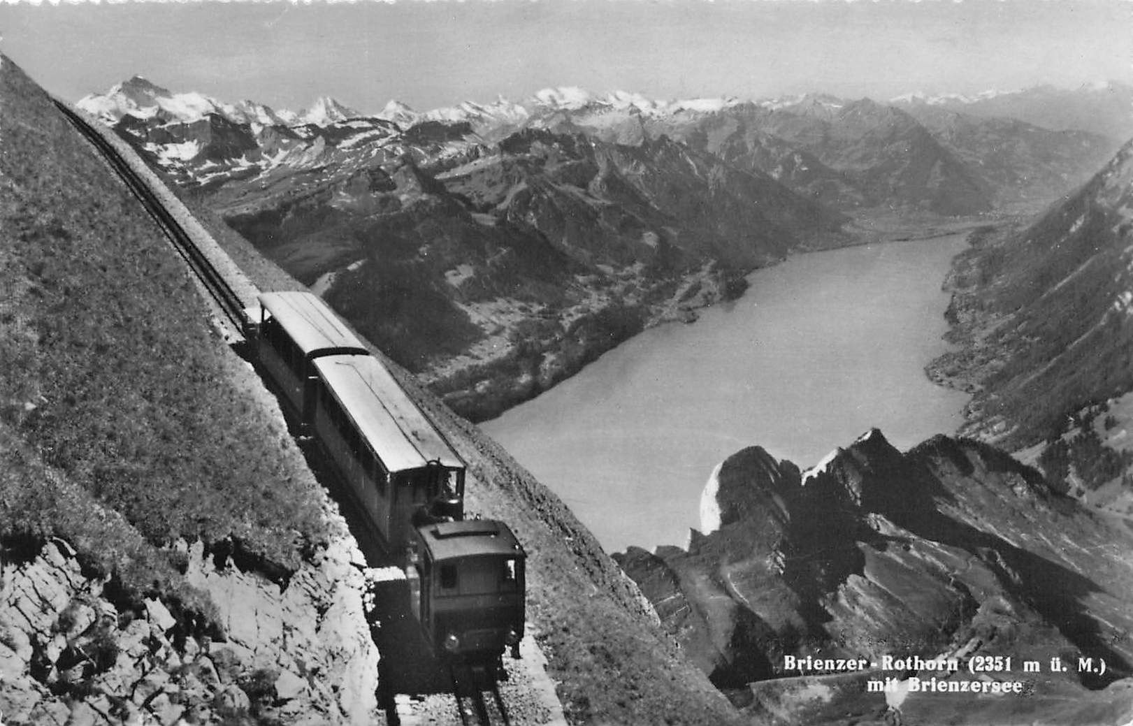 Cartoline postali: Brienzer Rothorn (BE) Bahn mit Brienzersee – Usato da Biasca venduto da Blenio71