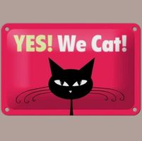 🔥 YES! WE CAT! Katzen Blechschild 🎀 12x18cm OVP 🔥