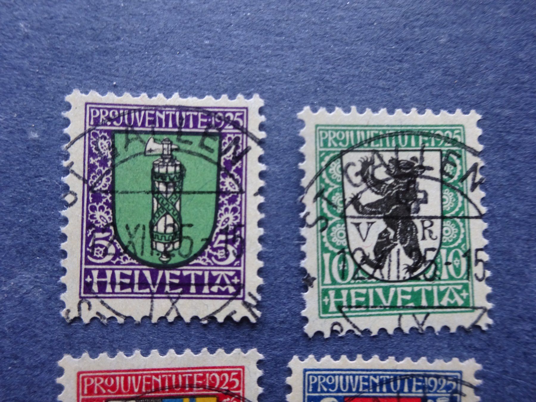 Tutti i francobolli: 1925 Pro Juventute mit einheitlichen Voll-Stempel – Usato da Appenzell-Steinegg venduto da adi1975 1