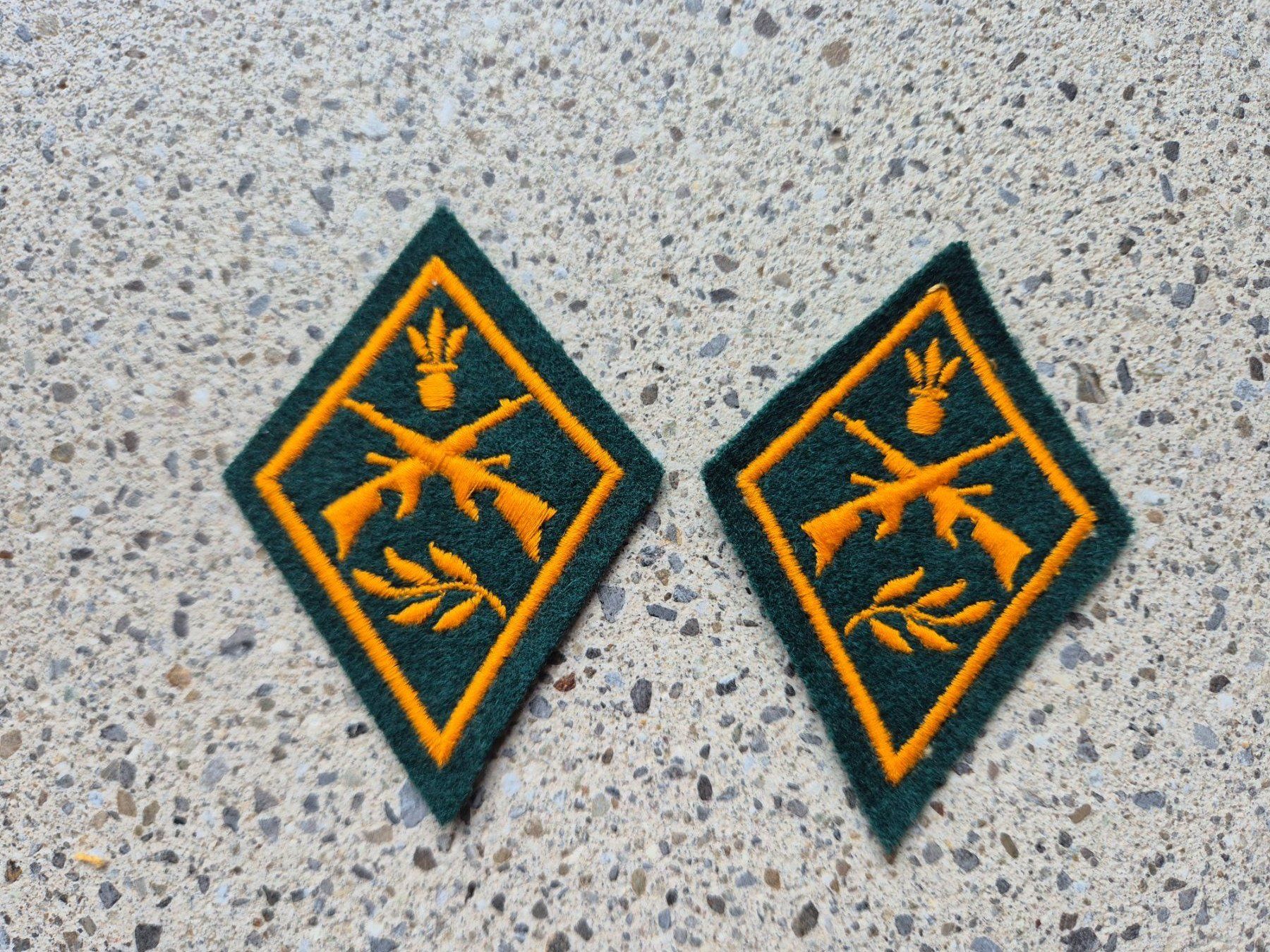 Schweizer Armee Plaketten & Abzeichen: *** Kragenspiegel / Kragenpatten *** – Gebraucht aus Riedholz von fr_sIruP