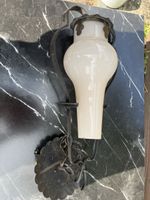 Wandlampe Kerzenhalter Stahl Milchglas Landhausstil guter Zu