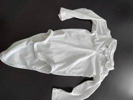 Body Langarm Gr. 98, weiss mit Kragen, H&M