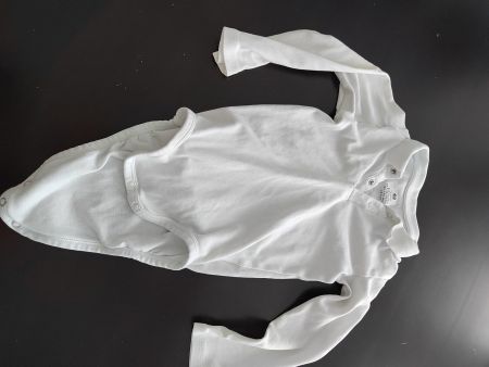 Body Langarm Gr. 98, weiss mit Kragen, H&M