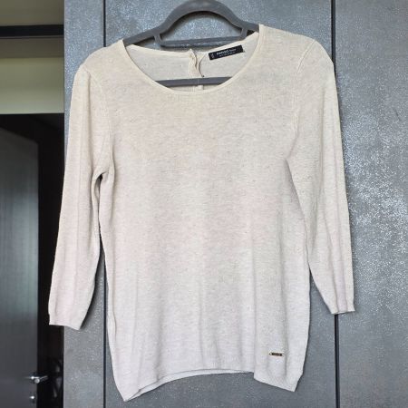 🐸 MANGO PULLOVER S MIT KNÖTLI MUSTER BEIGE