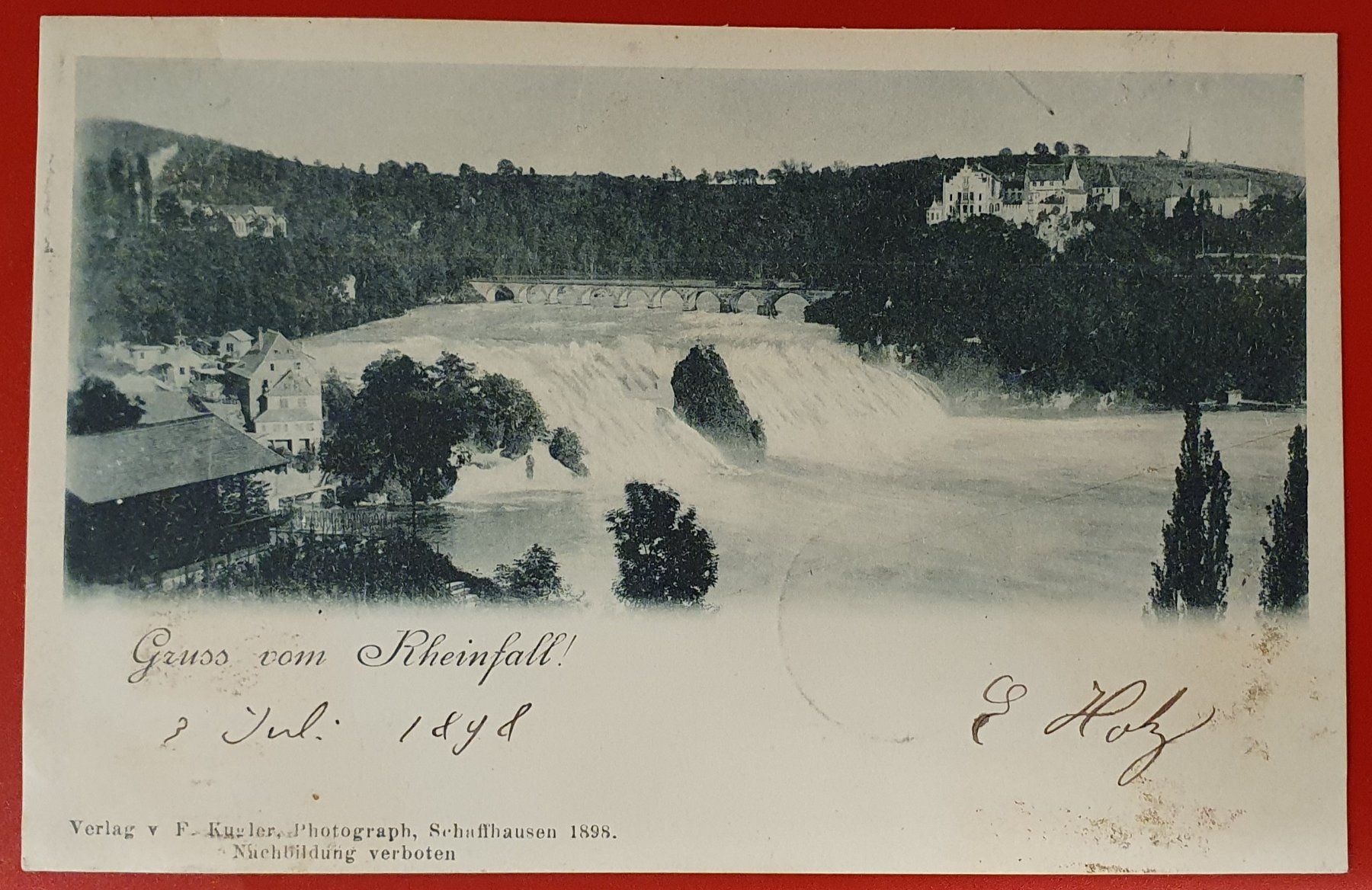 Cartoline postali: Gruss vom Rheinfall 1898 – Usato da Kreuzlingen venduto da Rschweiz1