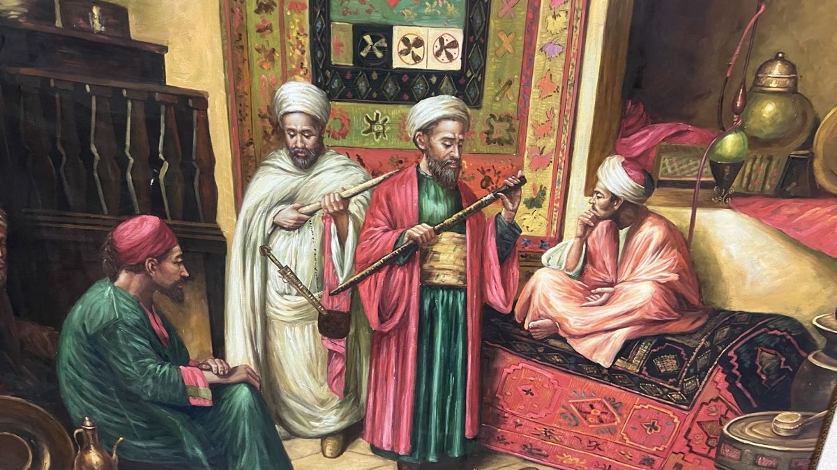 Dipinti: Tableau orientalistes scène musicale, avec cadre – Usato da Genève venduto da Leboucheoreilles 4