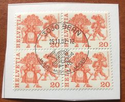 4 er Block Nr.596 mit Papier Stempel Bern   
