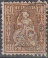 Sitzende Helvetia 60 Rp Kat. 275.-