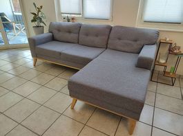 Sofa hellgrau, Stoff