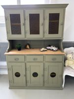 Küchenbuffet Schrank antik Tanne restauriert olive vintage