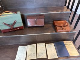 Schweizer Militärische Leder Tasche mit Karte 1:25000