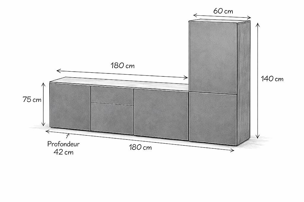 Cassettiere: Ensemble deux meubles modernes TV + commode – Usato da Aproz (Nendaz) venduto da SLiipk 2