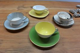 4 Stk. Espresso/Mokka Tassen im Stil der 50er Jahre