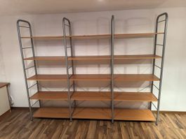 Bücherregal Metall Holz Kombination 3 Elemente