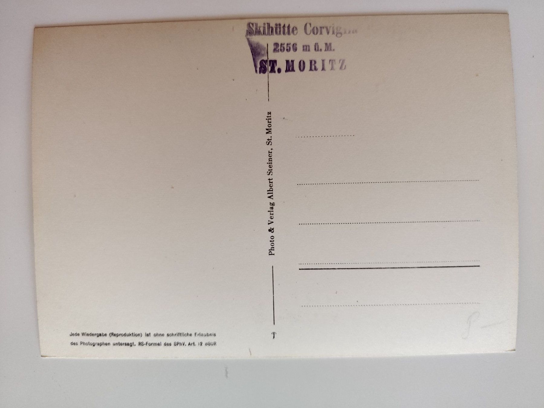 Cartoline postali: Albert Steiner, St. Moritz Corvigliabahn Skihütte – Usato da Ohmstal venduto da Lebensfreude05 1