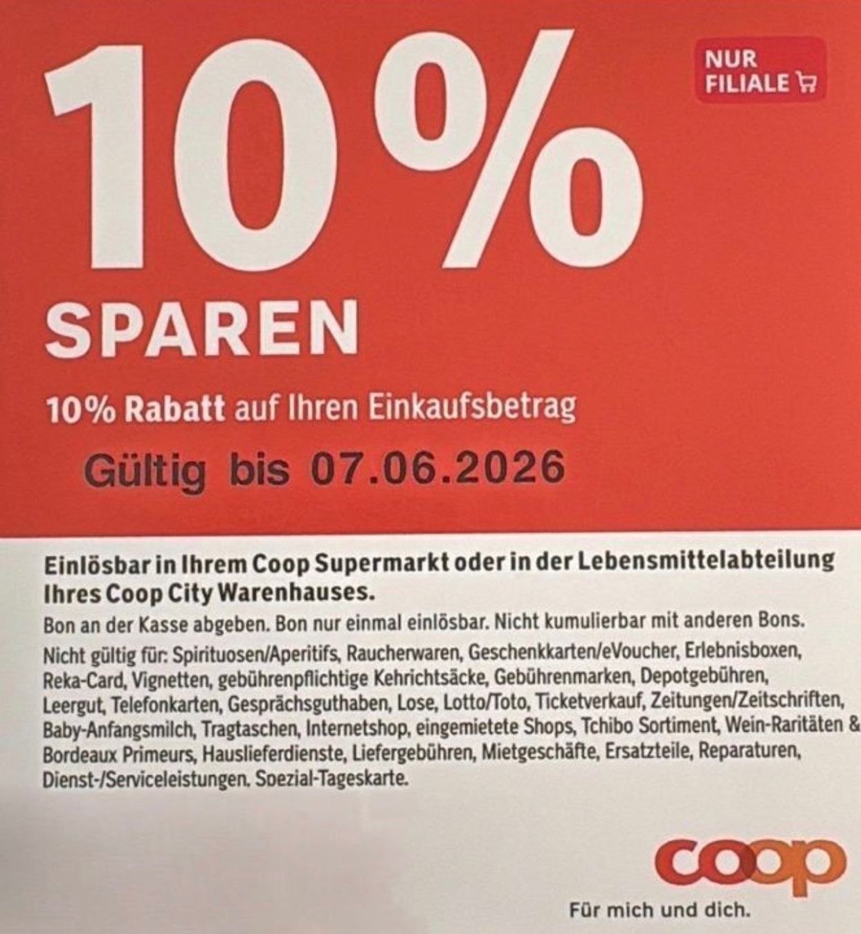 Buoni: Coop 10% – Usato da Kerzers venduto da sydney04