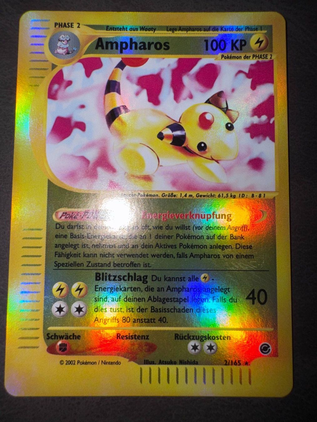 Pokémon Carte collezionabili: Pokemon Ampharos Reverse Holo 2/165 - Expedition - DE – Usato da Erstfeld venduto da PokeSandero