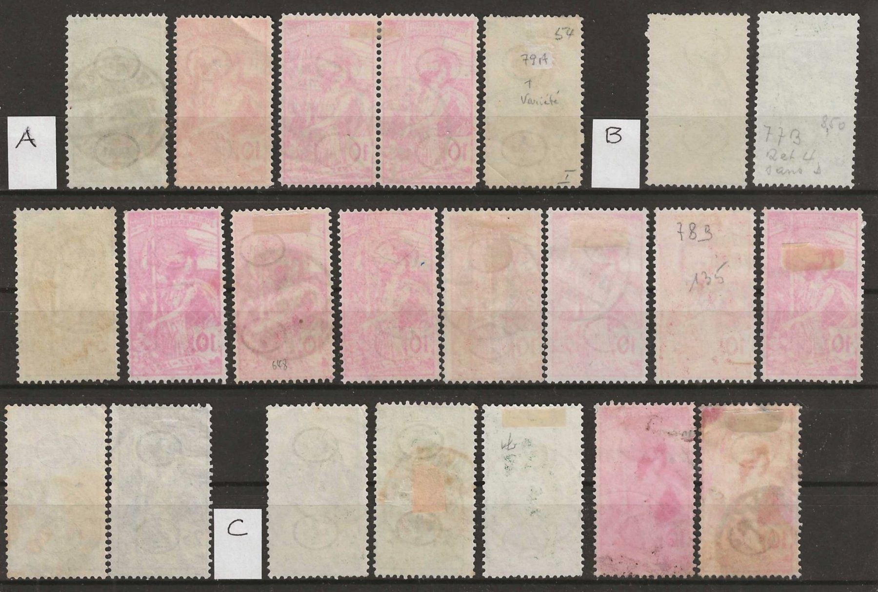 Alle Briefmarken: Lot Ausgaben Nr. 77 - 79, Typ A,B + C – Gebraucht aus Gümligen von Geniusbuy 1