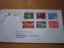 LOT A 1959 schöner Beleg mit 2 Vignetten