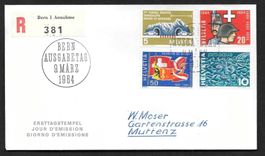 R-FDC Serie 406 - 409 Werbemarken ET 9.3.1964 Kleinformat