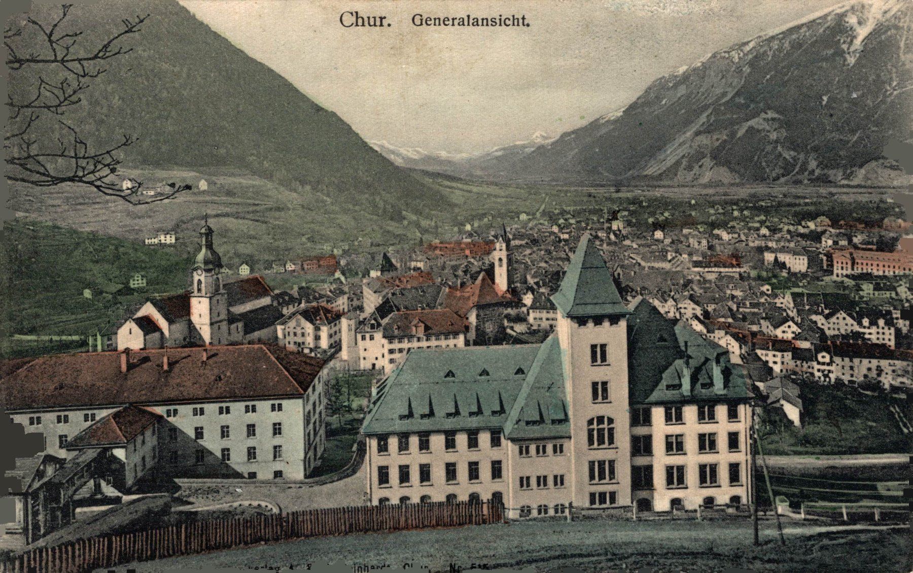 Cartes postales: Chur - Generalansicht. Hofkantonsschule samt Konvikt – D'occasion à Bronschhofen par Astore