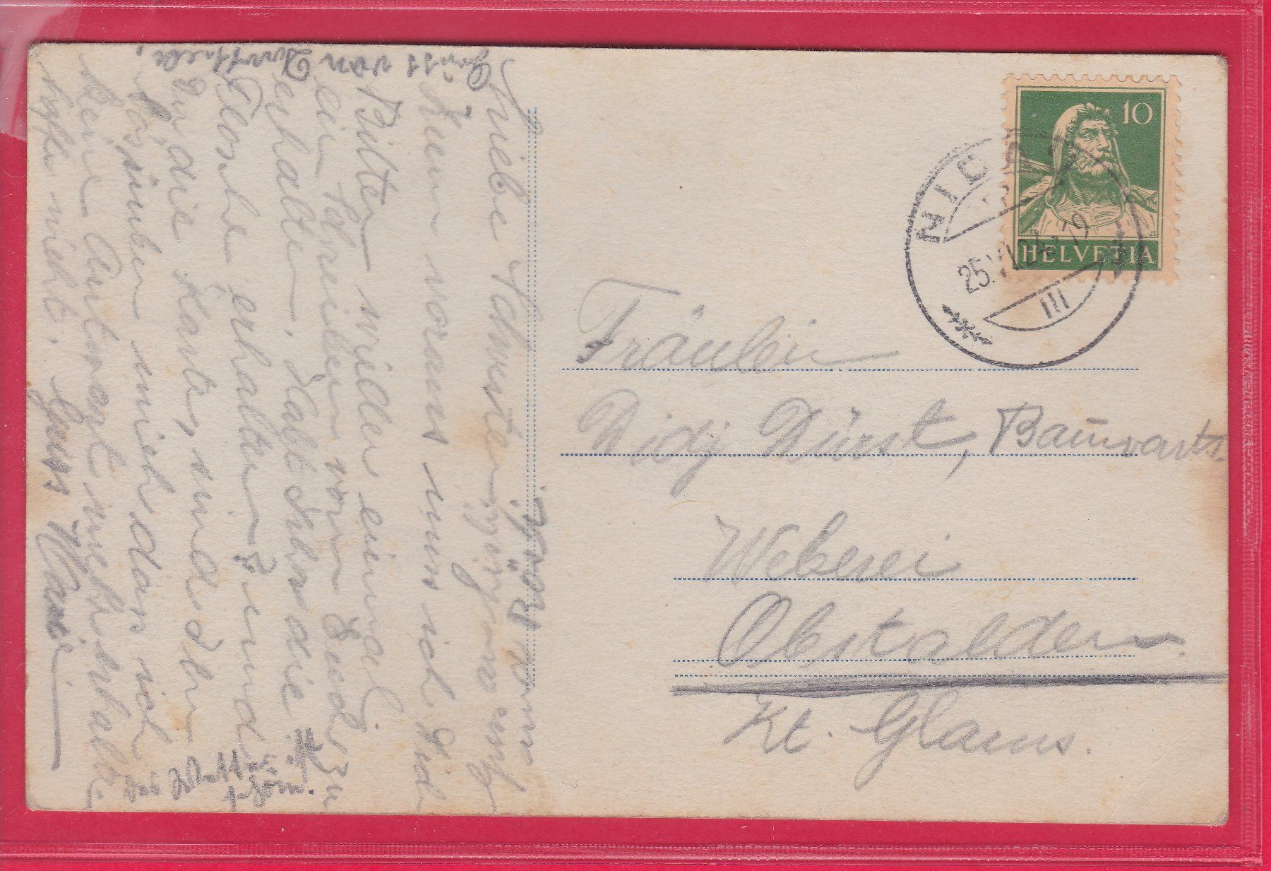 Cartoline postali: LIEBESPAAR, 25.6.1924 – Usato da Oberrieden venduto da Gebirgsstelze 1