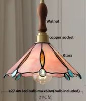 Lampe suspendue en pierre de verre coloré de style Japonais