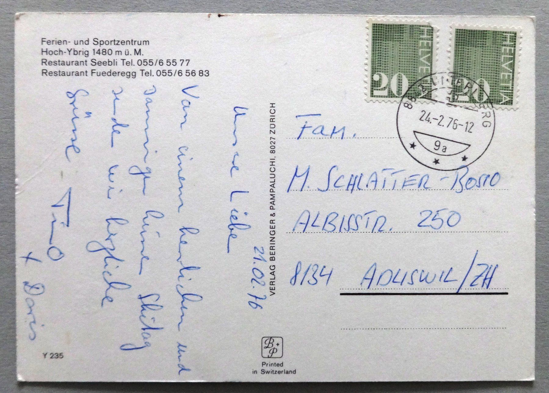 Cartes postales: Hoch-Ybrig – D'occasion à Fétigny par Billy2miny 1