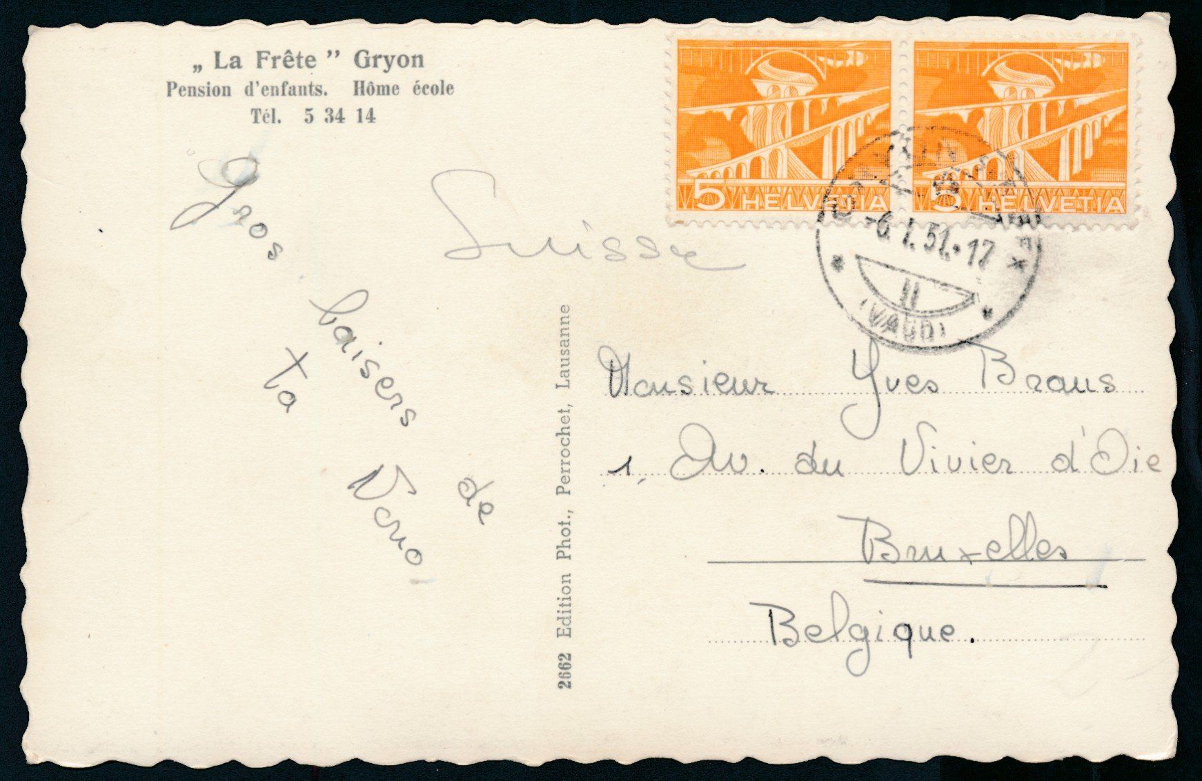 Cartoline postali: AK: Gryon, "La Frete" – Usato da Bonau venduto da Profila3 1