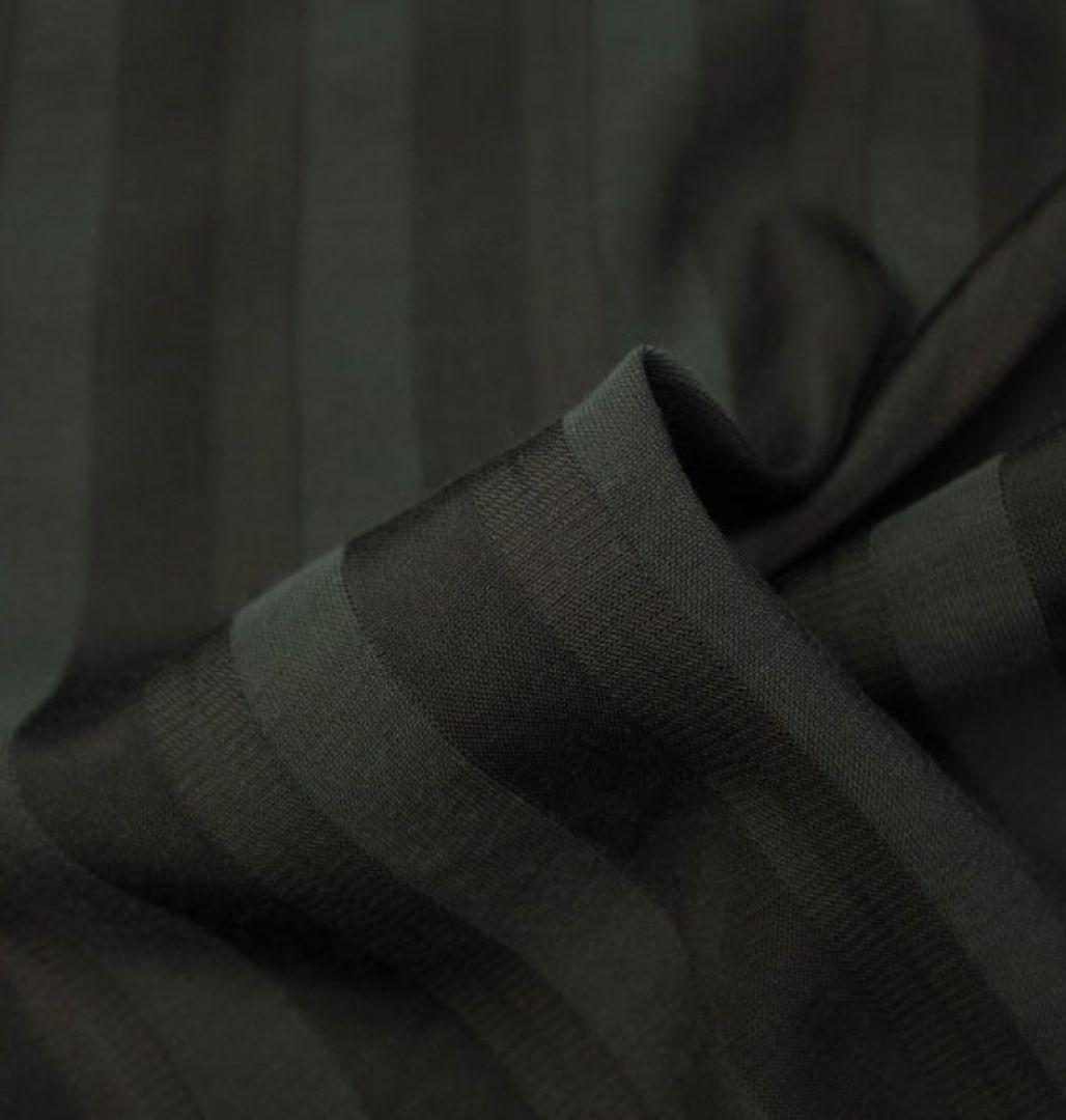 Stoffe: 1.6m tissu coton/viscose rayures tissées vert – Neu (gemäss Beschreibung) aus Les Monts-de-Pully von Pauline_B