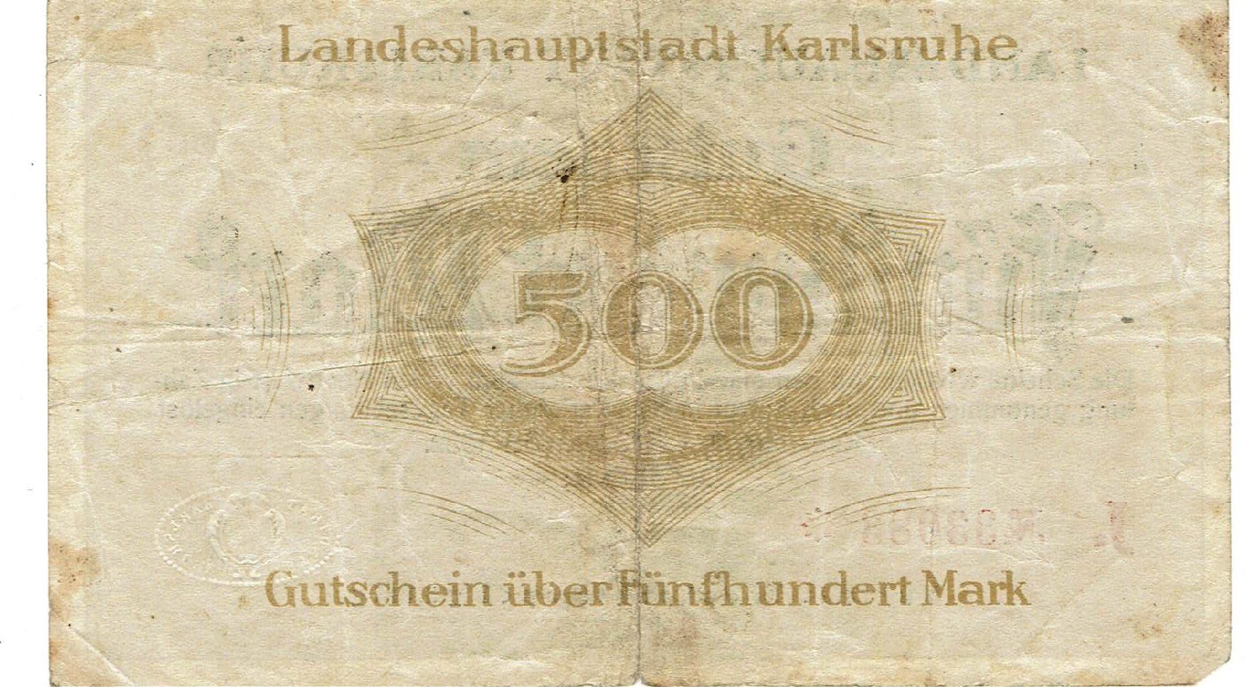 Banconote: Karlsruhe 500 Mark 21.09.1922 SS++ – Usato da Steffisburg venduto da ber_8htf 1