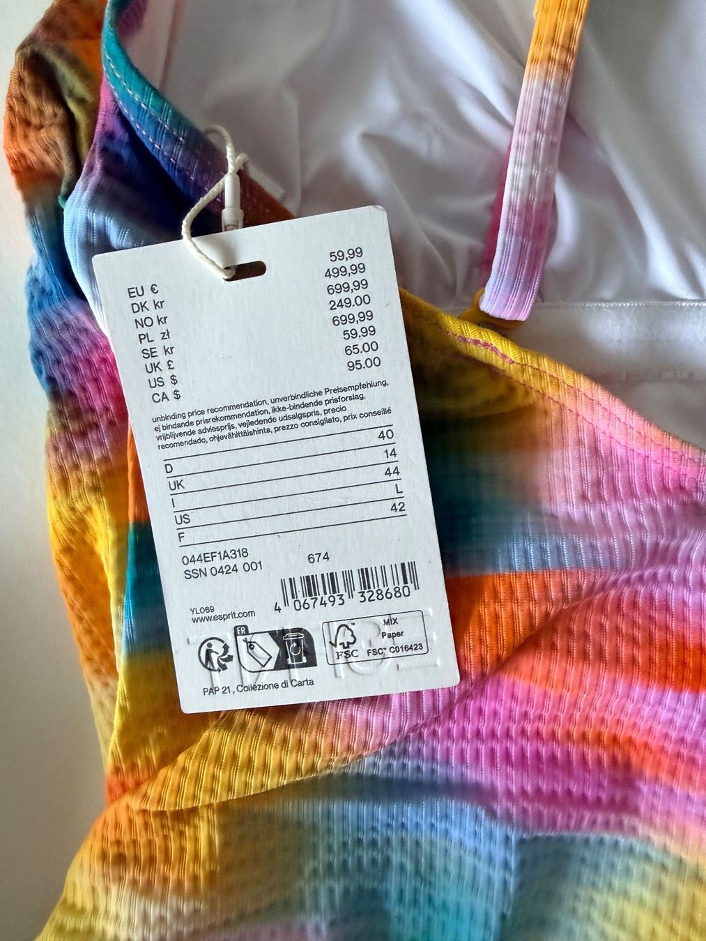 Esprit Costumi da bagno & Bikini: ESPRIT, Badekleid, Grösse 40, Mehrfarbig – Nuovo e nell'imballaggio originale da Rudolfstetten venduto da gst_g7xl 7