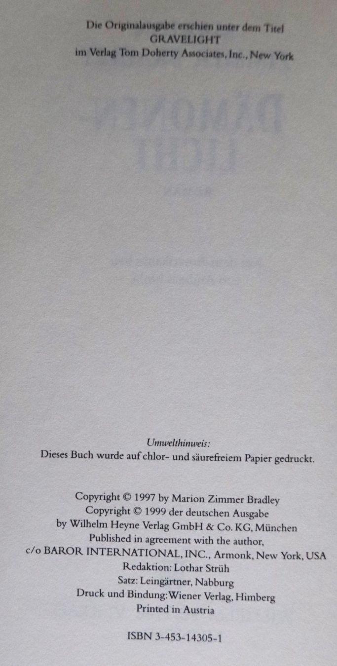 Livres: Dämonenlicht von Marion Zimmer-Bradley – D'occasion à Glattfelden par Vrenely 5