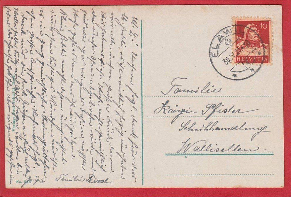 Cartoline postali: FLAWIL KOLORIERTER LICHTDRUCK 1921 – Usato da Grüningen venduto da Kartenlaube 1